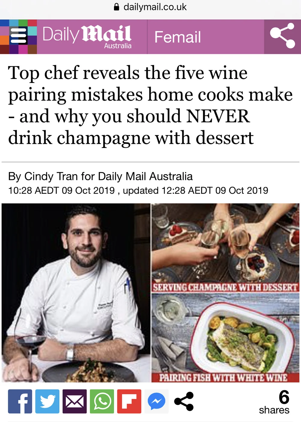 Daily Mail Australia article featuring Davide Incardona